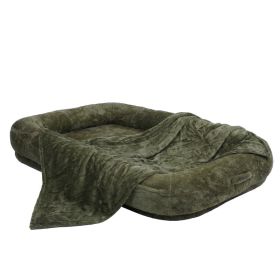 Human Dog Bed 71x47x12in Washable Extra Large Comfortable Pet Bed With Soft Blanket For Sleeping (Option: Default)