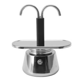 Double Head Coffee Pot 1 0 0ml Stainless Steel DIY Double Head Stovetop Italian Coffee Maker Pot For Home Cafe (Option: Default)